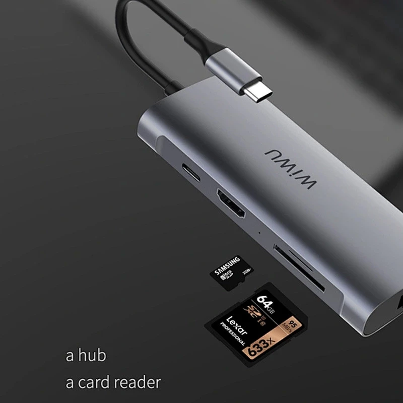 Переходник HUB WIWU Alpha 831HRT – Grey. Фото 3 из 5