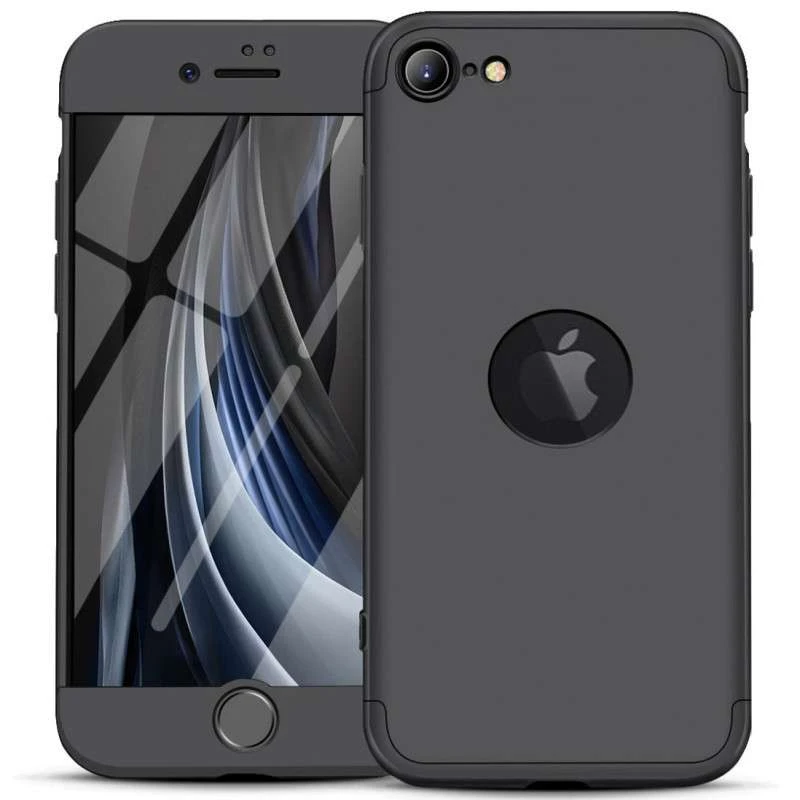 

Чохол із захистом 360 градусів GKK з лого на Apple iPhone SE (2020) (Чорний)