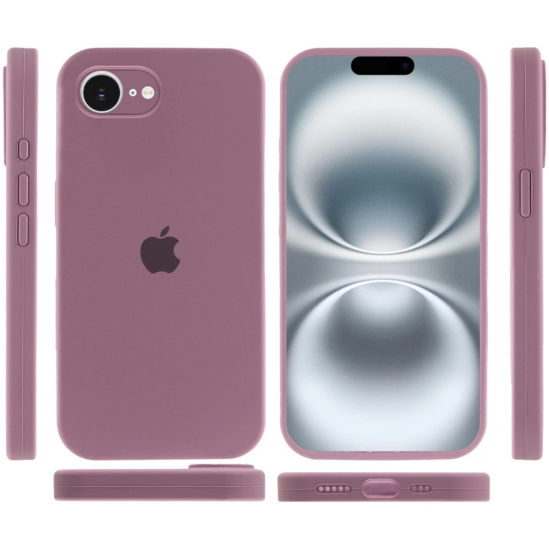 Чохол Silicone Case з закритим низом на Apple iPhone 16e (6.1") – Ліловий / Lilac Pride. Фото 5 з 6