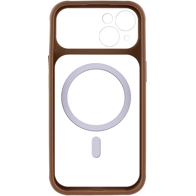 Чохол TPU GETMAN Moon Clear with MagSafe для Apple iPhone 15 (6.1") – Brown. Фото 4 з 6