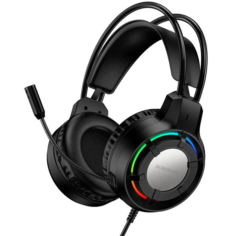 Накладні навушники Borofone BO112 Wave 3.5mm+USB – Black. Фото 2 з 6