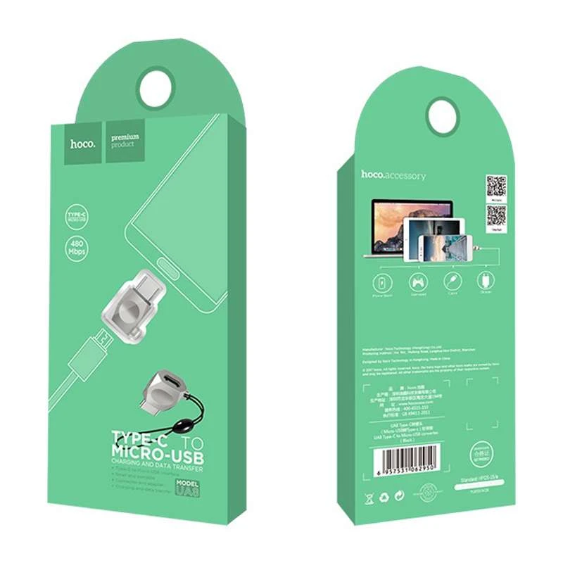 Перехідник Hoco UA8 MicroUSB to Type-C – Сталевий. Фото 7 з 7