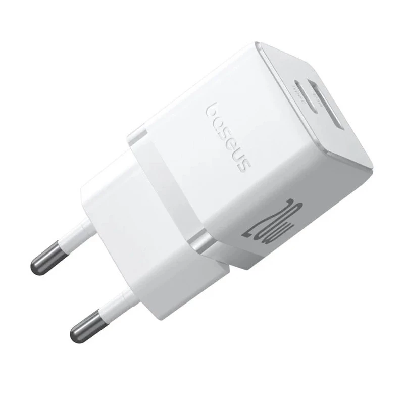 СЗУ Baseus Palm Fast Charger 20W (1USB-A/1C) + кабель Type-C to Type-C (P10111608) – Moon White. Фото 4 из 6