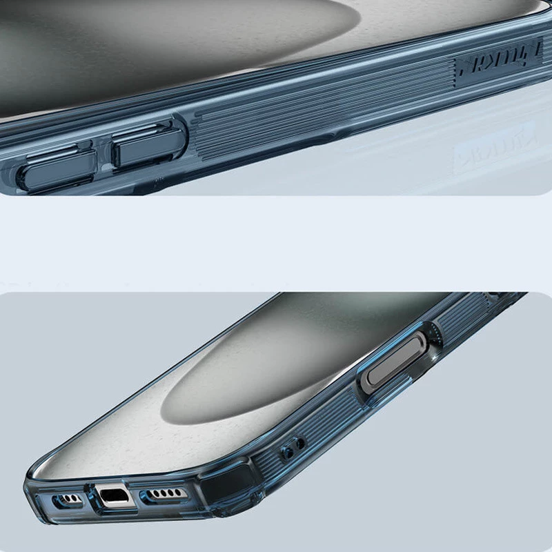 TPU чохол Nillkin Nature Pro з MagSafe на Apple iPhone 16 – Синій (прозорий). Фото 5 з 6