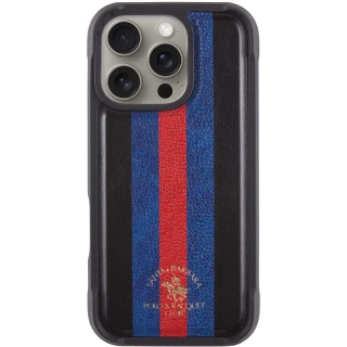 Шкіряний чохол Polo Santa Barbara Barton для Apple iPhone 16 Pro Max — Black / Navy