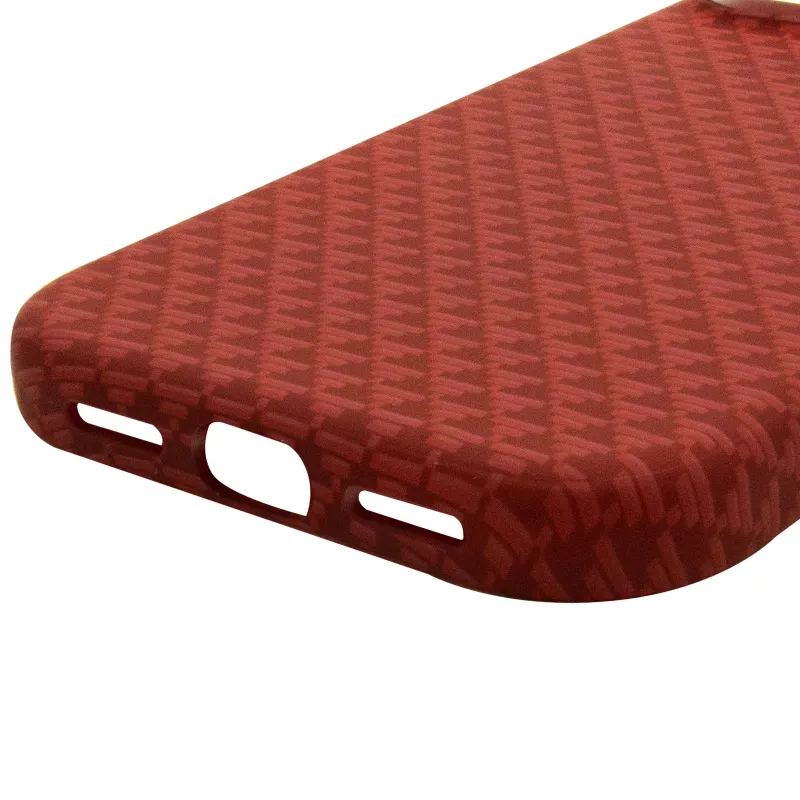 Чехол TPU+PC KVZV Triangular Pattern with Magnetic Fit для Apple iPhone 18 Pro – Red. Фото 6 из 6