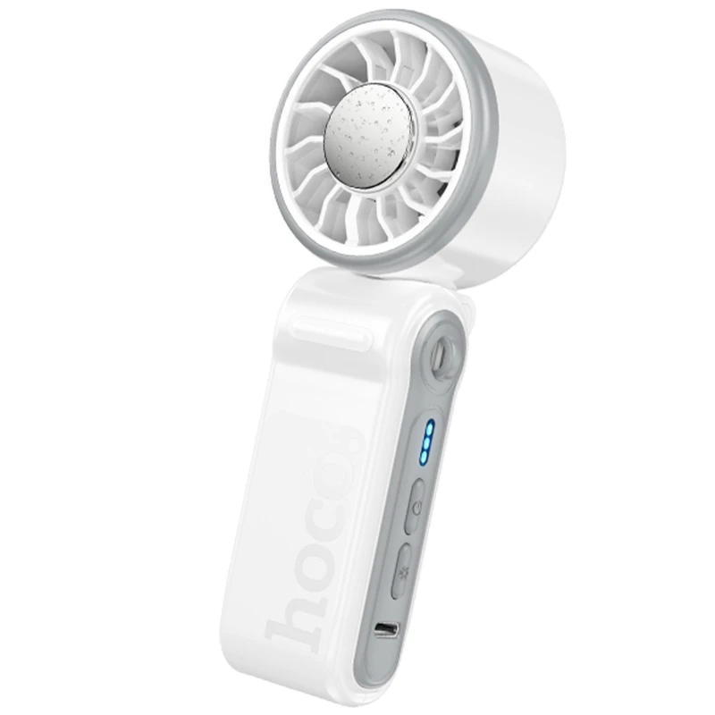 Портативный вентилятор Hoco HX604 handheld folding fan 3000 mAh – White. Фото 1 из 4