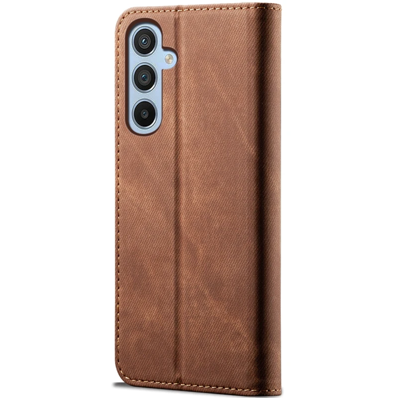 Шкіряний чохол-книжка Urban Denim series для Samsung Galaxy A56 5G – Brown. Фото 3 з 4