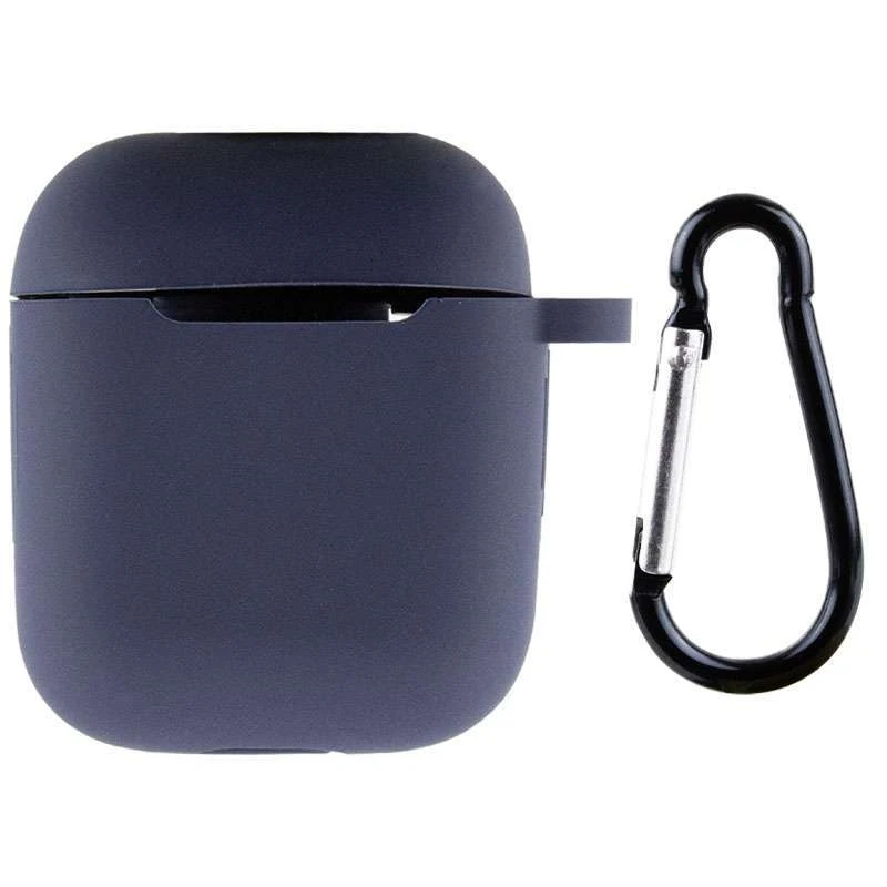 

Силіконовий футляр New з карабіном для навушників Airpods 1/2 (Темно-синій / Midnight blue)