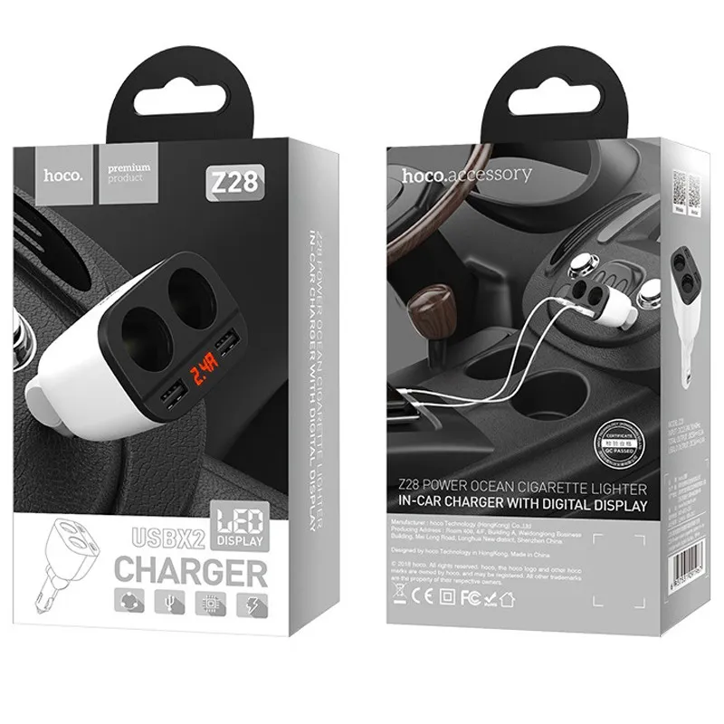 АЗУ Hoco Z28 (2 разъема/2USB/3.1A) – Белый. Фото 8 из 8