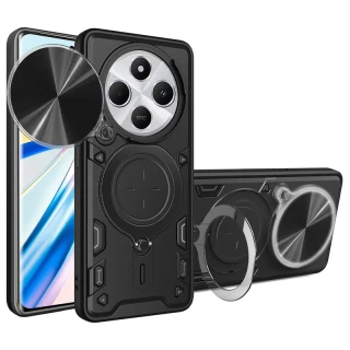 Ударопрочный чехол Bracket Ringstand с защитной шторкой для камеры для Xiaomi Poco C75 фото 1 из 6