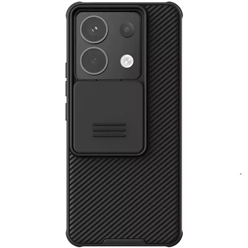 Карбоновая накладка Nillkin Pro со шторкой для камеры для Xiaomi Redmi Note 13 Pro 5G – Black. Фото 1 из 9
