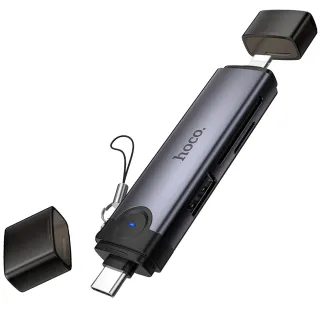 Картридер Hoco HB56B Victory 5in1 Type-C/Lightning to SD/TF3.0 + USB 2.0 фото 1 из 1