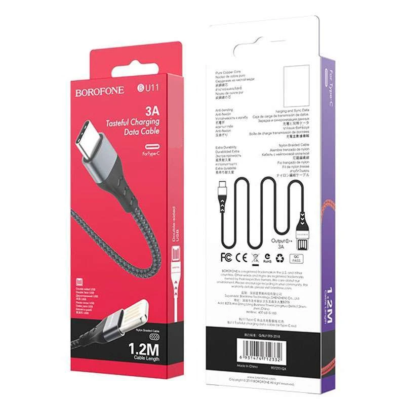 Дата кабель Borofone BU11 Tasteful USB to Type-C (1.2m) – Черный. Фото 6 из 7