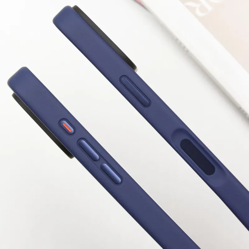 TPU+PC чохол Metal Buttons with Magnetic Fit для Apple iPhone 16 Pro – Синій / Navy Blue. Фото 7 з 9