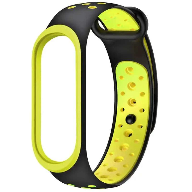 

Ремінець Sport для Xiaomi Mi Band 5 / 6 (Чорний / Салатовий)