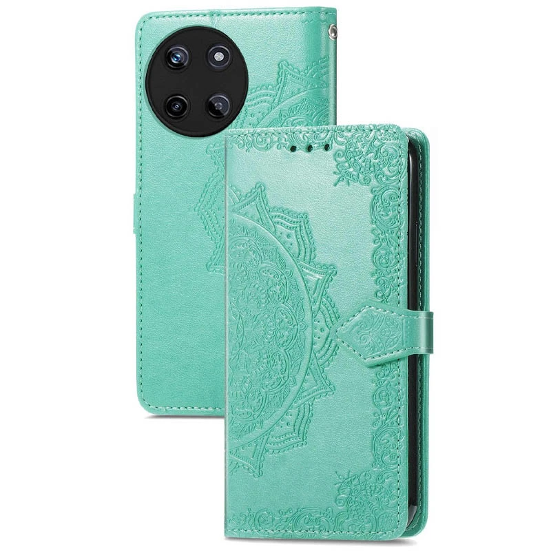 Шкіряний чохол-книжка Art Case з візитницею для Realme 11 4G – Бірюзовий. Фото 6 з 6