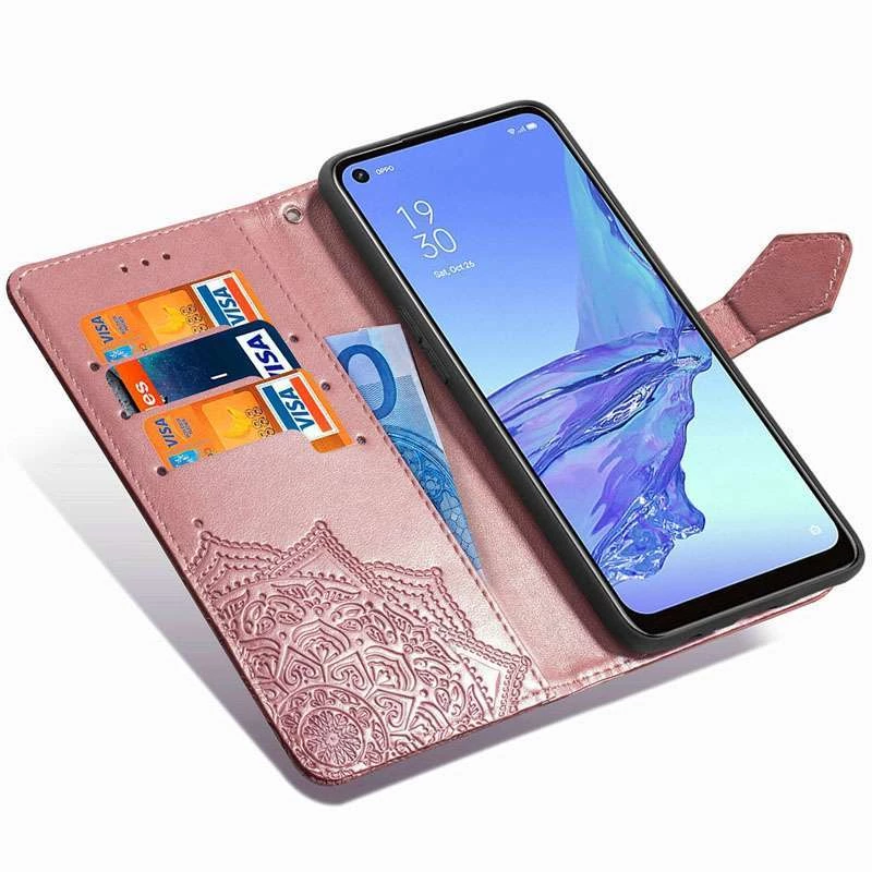 Шкіряний чохол-книжка Art Case з візитницею для Oppo A53 / A32 / A33 – Рожевий. Фото 3 з 6