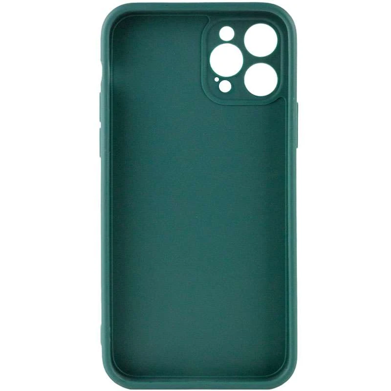 Цветной силиконовый чехол с защитой камеры для Apple iPhone 12 Pro (6.1") – Зеленый / Dark green. Фото 2 из 3