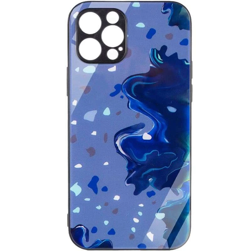 

Стеклянный чехол Diversity для Apple iPhone 12 Pro (6.1") (Stains blue)