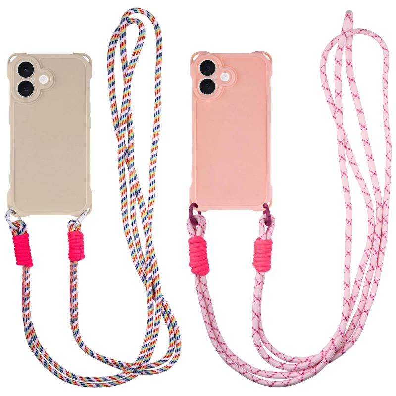 Силіконовий чохол CrossBody зі шнурком для Apple iPhone 16 Plus фото 1 з 2