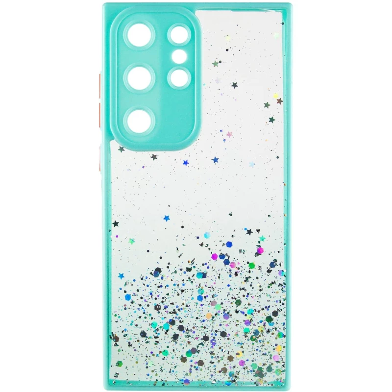 Чехол с блестками и защитой камеры для Samsung Galaxy S23 Ultra – Бирюзовый. Фото 6 из 11