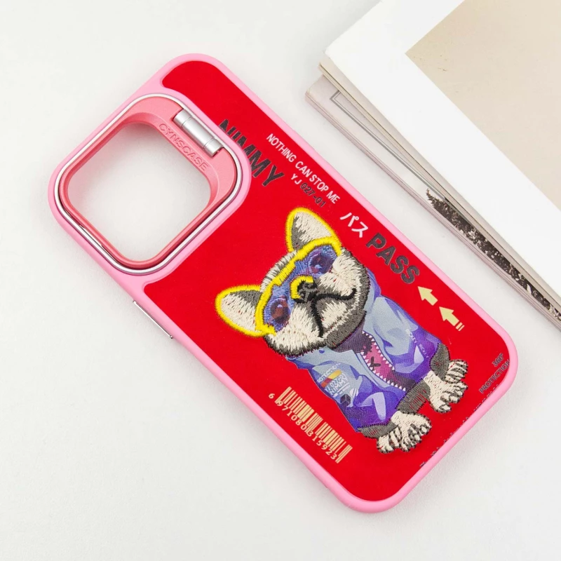 TPU+PC чехол с животными для Apple iPhone 16 Pro Max – Pink Dog. Фото 4 из 9