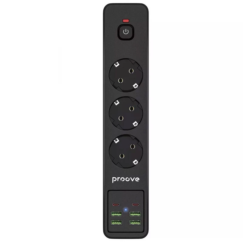 

Мережевий фільтр Proove Power Socket P-03 (3xSocket+4xUSB+2xType-C) (2m) (Black)