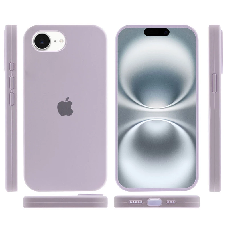 Чохол Silicone Case з закритим низом на Apple iPhone 16e (6.1") – Бузковий / Lilac. Фото 5 з 6