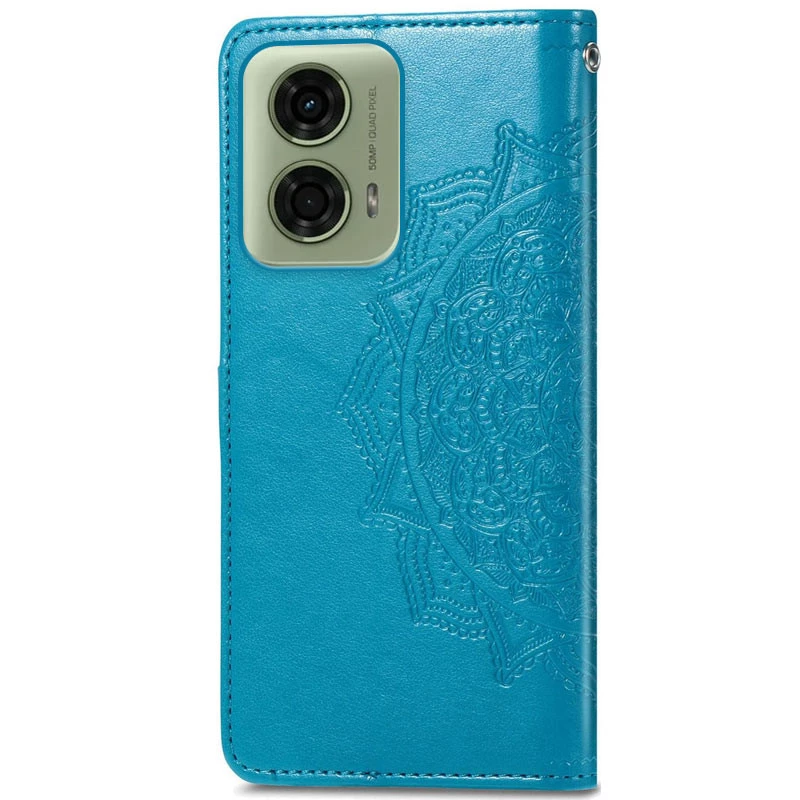 Кожаный чехол-книжка Art Case с визитницей для Motorola Moto E14 – Синий. Фото 6 из 6