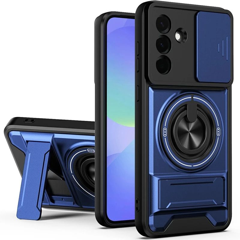 Ударостійкий чохол Camshield StandRing case для Samsung Galaxy A36 5G – Blue. Фото 1 з 1