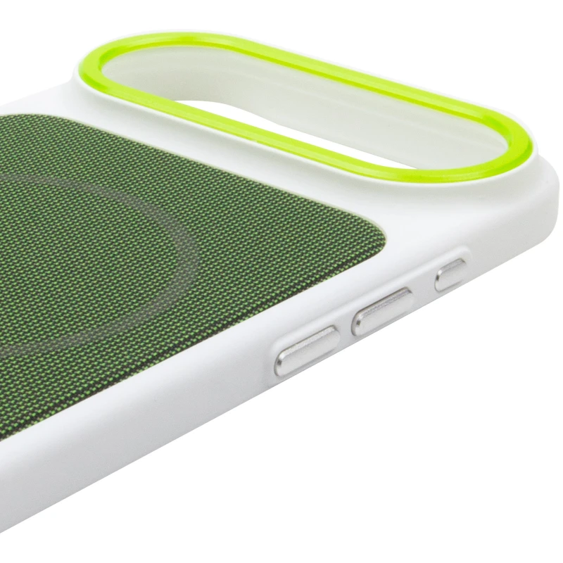 Чехол TPU TechWoven Hybrid with MagSafe для Apple iPhone 17 Air (6.5") – White / Green. Фото 6 из 7
