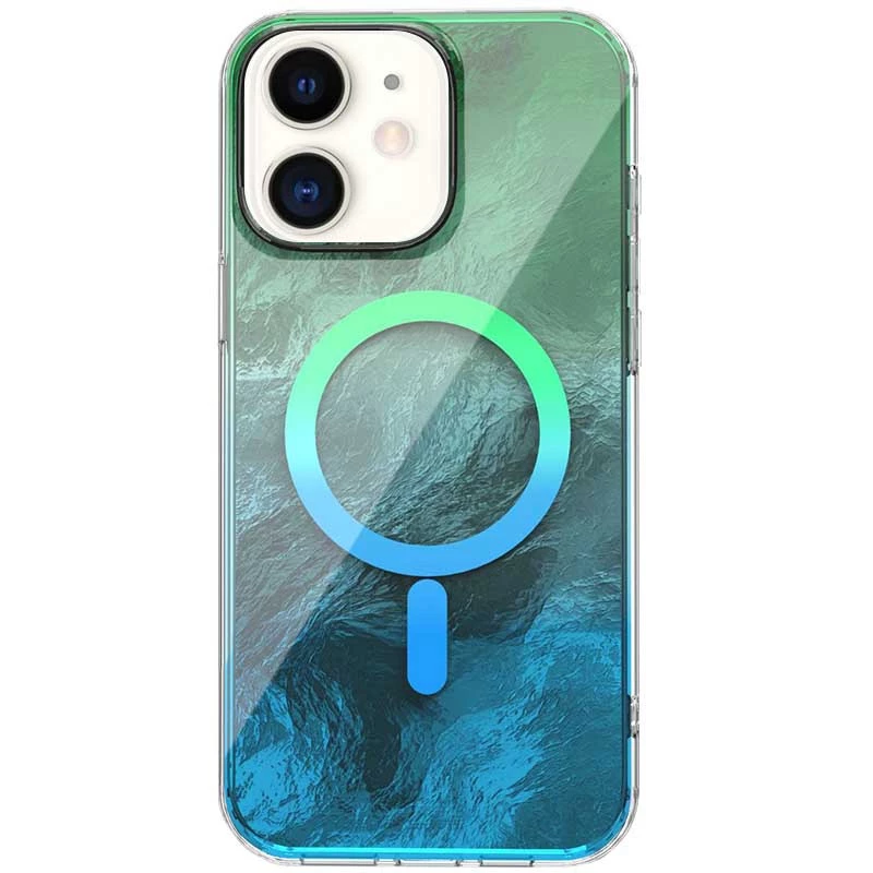 Силиконовый чехол Shiny Mountain (MagFit) для Apple iPhone 11 (6.1") – Green / Blue. Фото 1 из 2