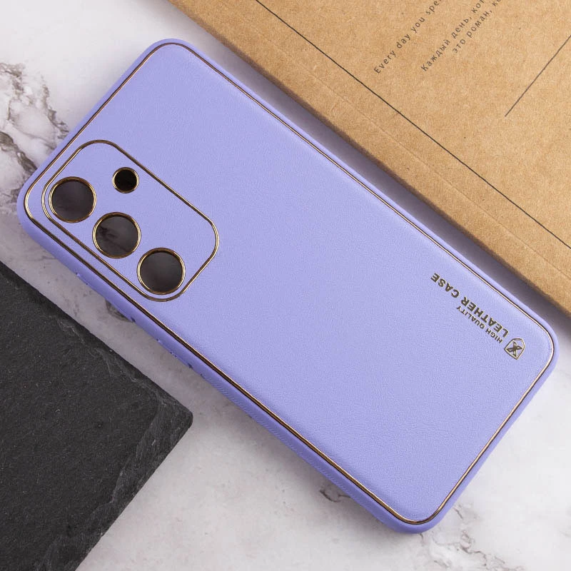 Шкіряний чохол Xshield на Samsung Galaxy S23 – Бузковий / Dasheen. Фото 8 з 10