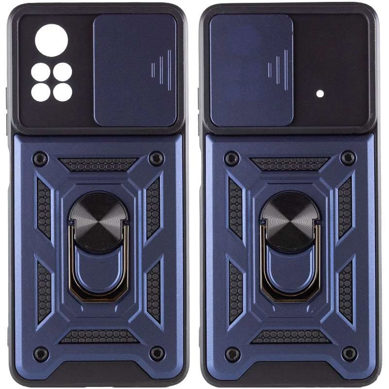 

Ударопрочный чехол Serge Ring с защитой камеры для Xiaomi Poco X4 Pro 5G (Синий), Синій