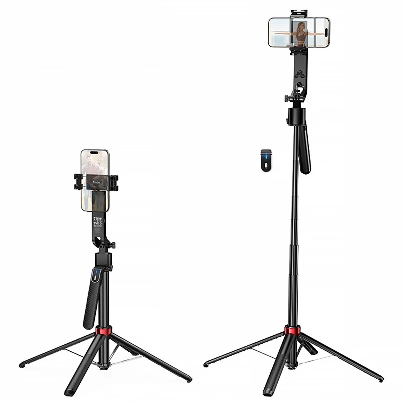 Монопод для селфі Hoco DYY04 трипод + знімний BT пульт – Black. Фото 2 з 5