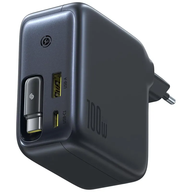 МЗП Baseus EnerCore CJ11 PD100W+QC3.0 with retractable cable (1USB-A/2C) (E0120M) – Cluster Black. Фото 4 з 4