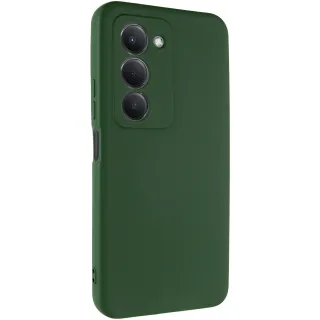 Кольоровий силіконовий чохол GETMAN із закритою камерою для Xiaomi Poco C85 (Global) — Зелений / Dark green