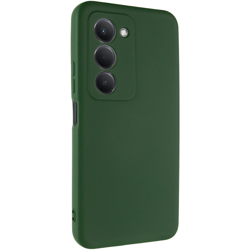 Цветной силиконовый чехол GETMAN с закрытой камерой на Xiaomi Redmi 15 (Global) – Зеленый / Dark green. Фото 2 из 6