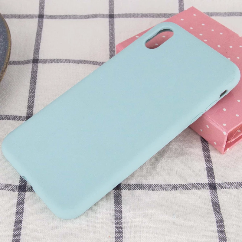 Чохол з закритим низом Silicone Case на Apple iPhone XS (5.8") – Бірюзовий / Turquoise. Фото 2 з 3