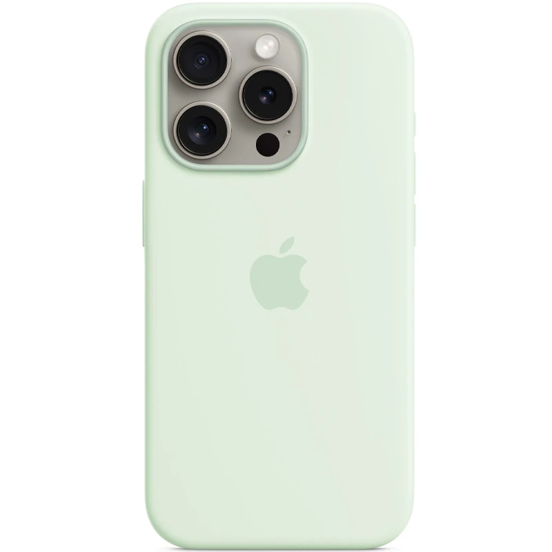 Чехол Silicone case (AAA) with Magsafe and Animation для Apple iPhone 15 Pro Max (6.7") – Мятный / Soft Mint. Фото 2 из 2