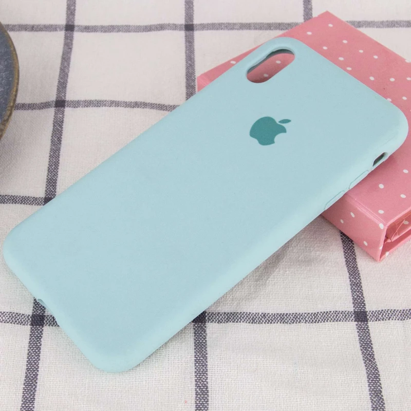 Чехол Silicone Case с закрытым низом для Apple iPhone XS Max (6.5") – Бирюзовый / Turquoise. Фото 2 из 3