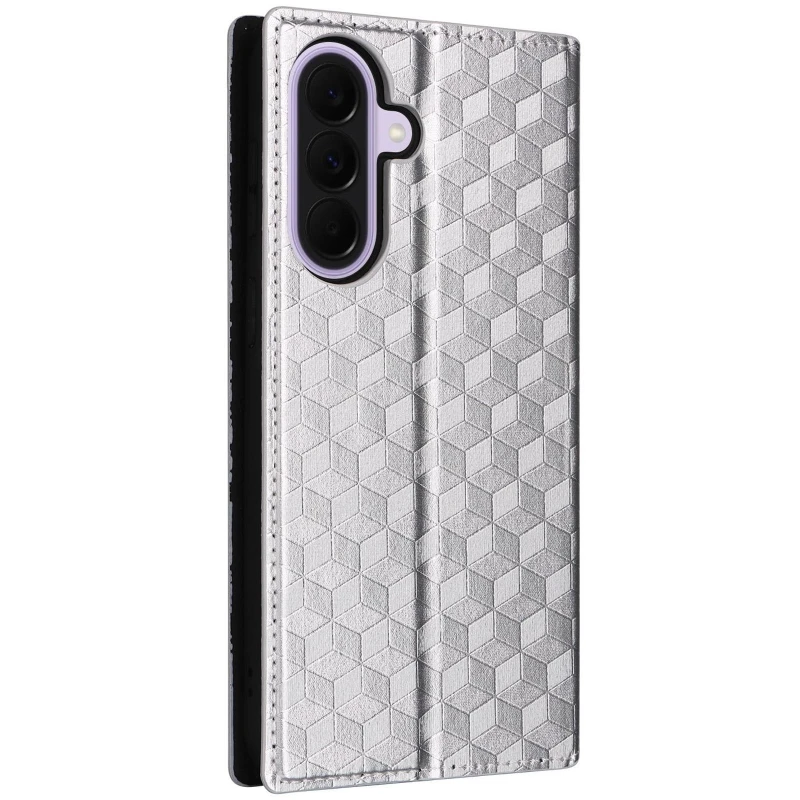 Кожаный чехол-книжка Rhombus Book для Samsung Galaxy A16 4G/5G – silver. Фото 2 из 7