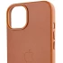 Кожаный чехол Leather Case с MagSafe для Apple iPhone 14 (6.1") – Brown. Фото 7 из 9