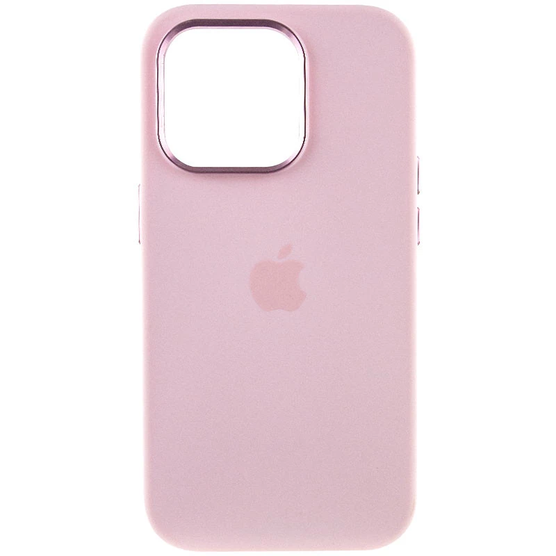 Чохол Silicone Case з металевими кнопками на Apple iPhone 14 Pro (6.1") – Рожевий / Chalk Pink. Фото 3 з 9