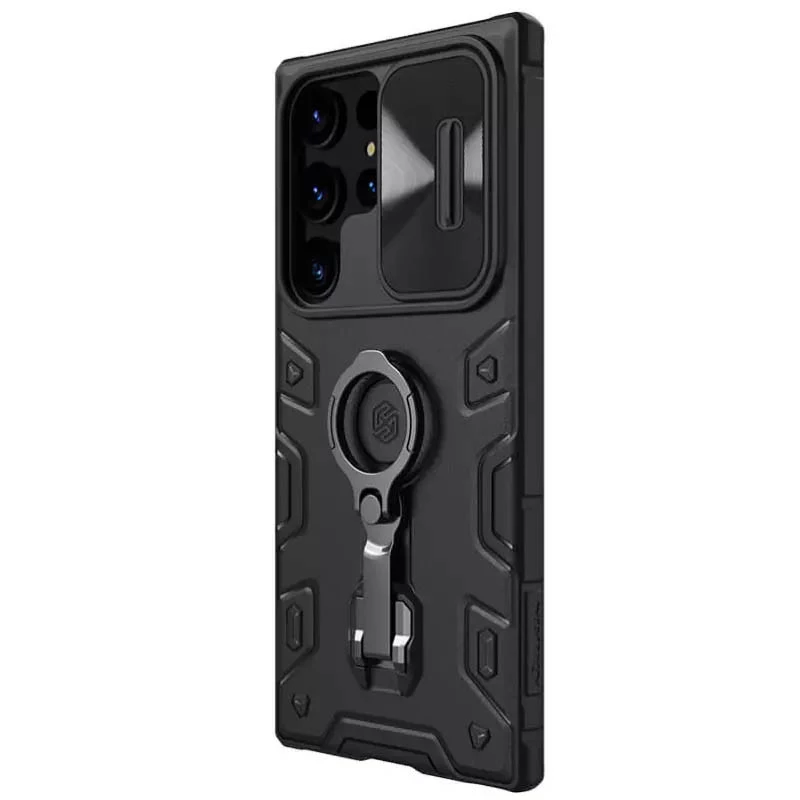 TPU+PC чохол Nillkin CamShield Armor Pro (шторка для камери) на Samsung Galaxy S23 Ultra – Чорний. Фото 4 з 7