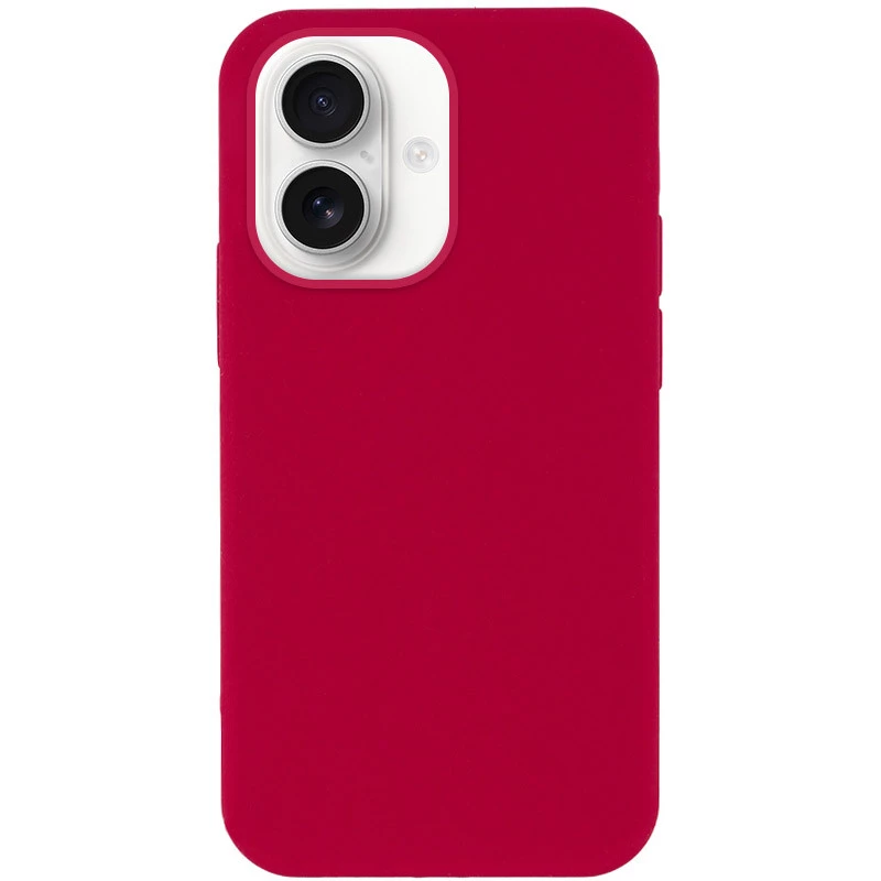 Чохол з закритим низом Silicone Case на Apple iPhone 16 – Червоний / Rose Red. Фото 2 з 7