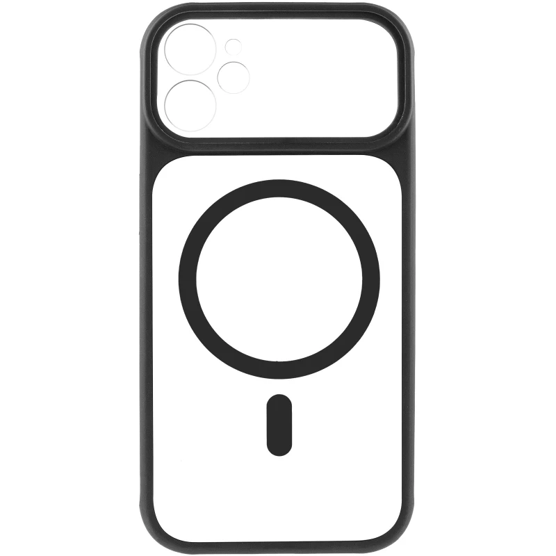 Чохол TPU GETMAN Moon Clear with MagSafe для Apple iPhone 12 (6.1") – Black. Фото 5 з 8