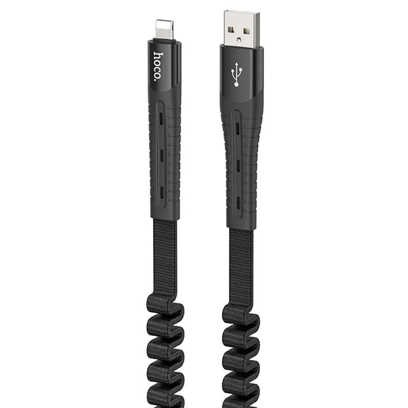 

Дата кабель Hoco U78 "Cotton treasure elastic" Lightning (1.2m) (Чорний)