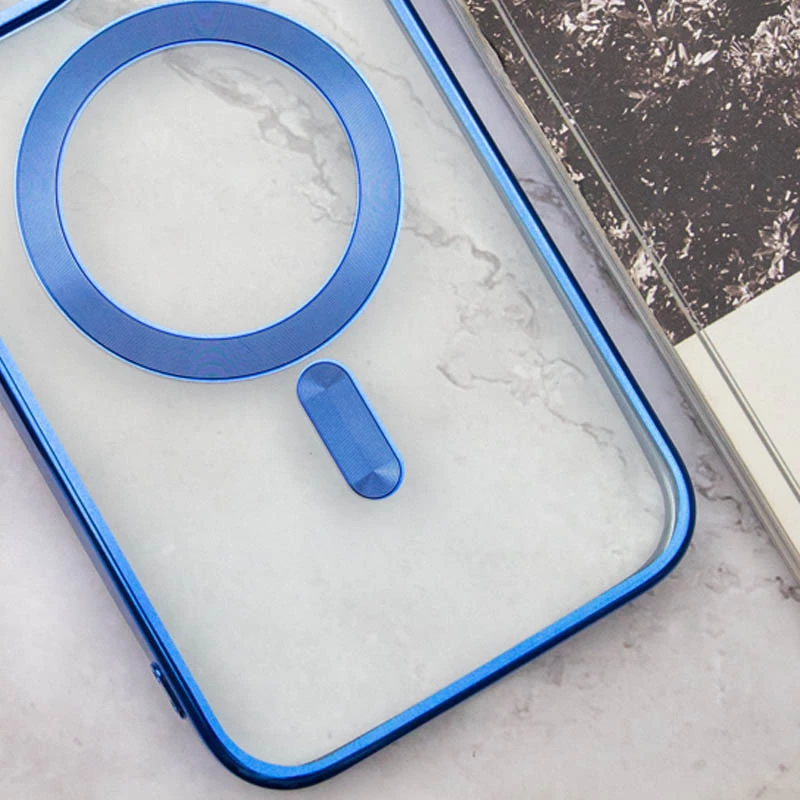 Хромовый TPU чехол с MagSafe для Apple iPhone 15 (6.1") – Blue. Фото 3 из 4